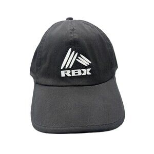RBX Active Performance Hat Black Running Training Cap Adjustable Hook Loop Logo